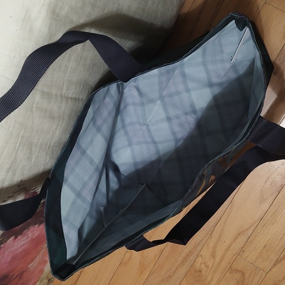 Talbots Plaid Tote with Gold Script - Picture 3 of 3